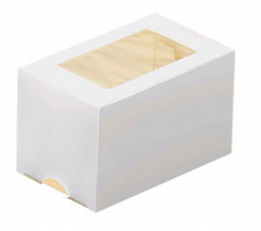 Коробка для кексов ForGenika с окном белая, 3 ячейки